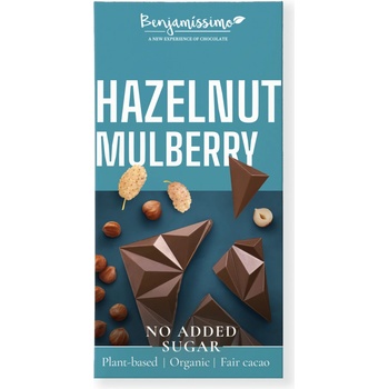 Benjamissimo Svetlá Vegan čokoláda s lieskovcami a morušou bez pridaného cukru bio 60 g