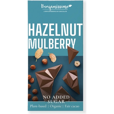 Benjamissimo Svetlá Vegan čokoláda s lieskovcami a morušou bez pridaného cukru Bio 60 g