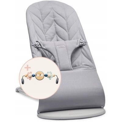 BABYBJORN lehátko Bliss Woven světle šedé ergonomické s hračkou Googly Eye