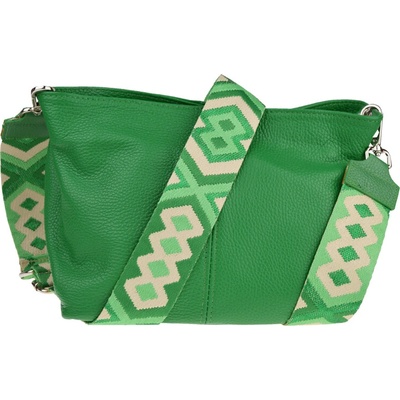NovaKabelka.sk Batilda Verde s prídavným popruhom VI kožená talianska crossbody kabelka zelená