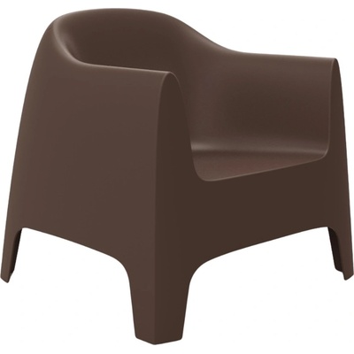 VONDOM Hnědé plastové zahradní lounge křeslo SOLID