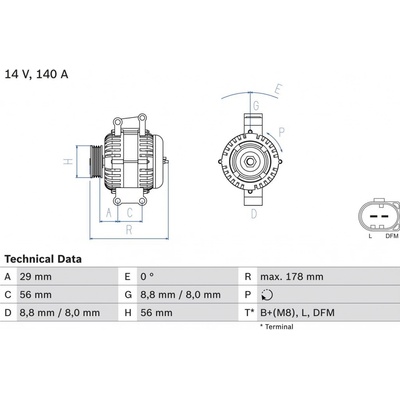 Generátor BOSCH 0 986 046 180 (0986046180)