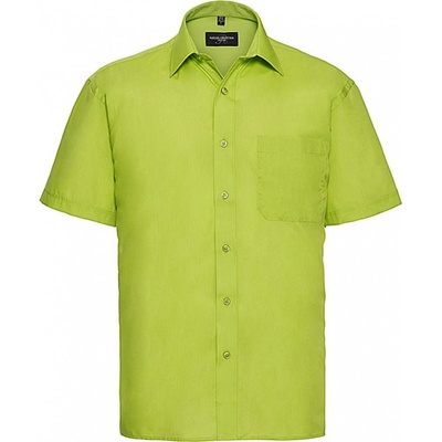 Russell Collection Pánska košeľa Poplin s kratkými rukávmi Limetková