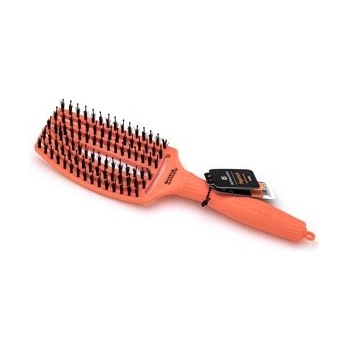 Olivia Garden Fingerbrush Combo Medium Coral четка за коса с влакна от найлон и глиган