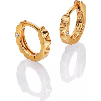 Hot Diamonds Pozlacené stříbrné náušnice HD x Golden Edit Huggie DE853