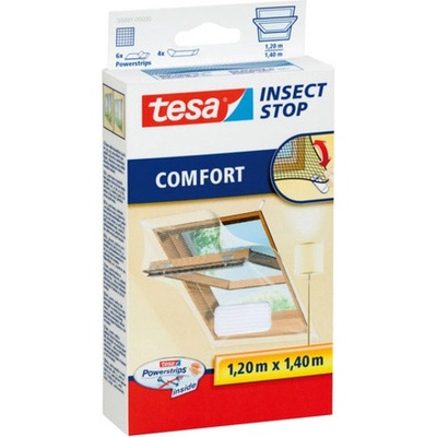 Tesa Insect Stop sieť proti hmyzu COMFORT do strešných a výklopných okien biela 1,2 × 1,4 m, 55881-00020-00
