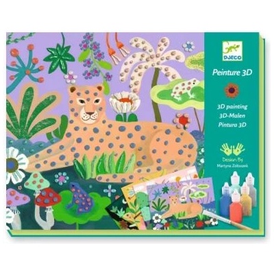 DJECO Творчески комплект за рисуване с акварел - 3D Картини с тропически гори - Djeco (DJ08968)