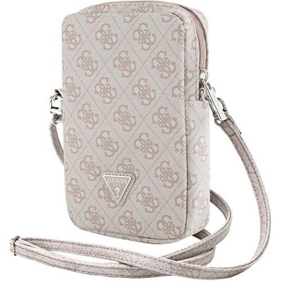 Guess PU 4G Triangle Logo Wallet Phone Bag Zipper ružové