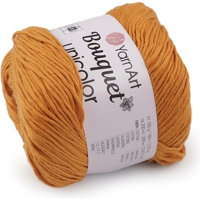 Bavlněná pletací příze Bouquet Unicolor 100 g Varianta: 4 (3208) hořčicová tmavá, Balení: 1 ks 58575/149752/269410