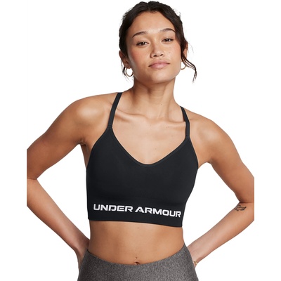 Under Armour Vanish Seamless Low сутиен за тренировка черен / бял
