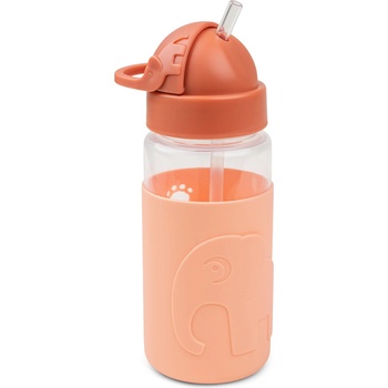 Done by Deer Бутилка Easy Grip Elphee със сламка 350 мл оранжева (1039448)