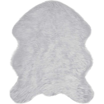 vidaXL Изкуствен килим от кожи Сив 50 x 80 cm Полиестер (42021540)