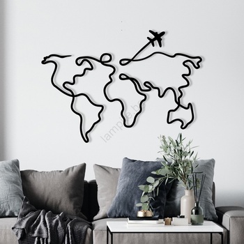 Asir Декорация за стена 60x42 см карта метал (AS1960)