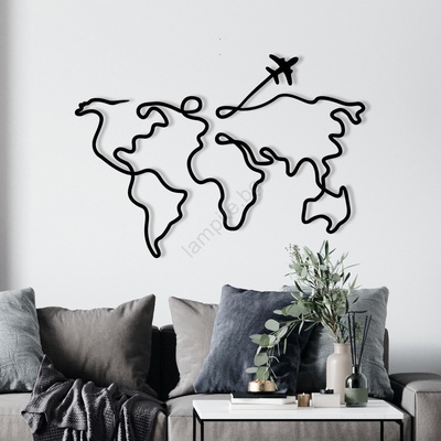 Asir Декорация за стена 60x42 см карта метал (AS1960)