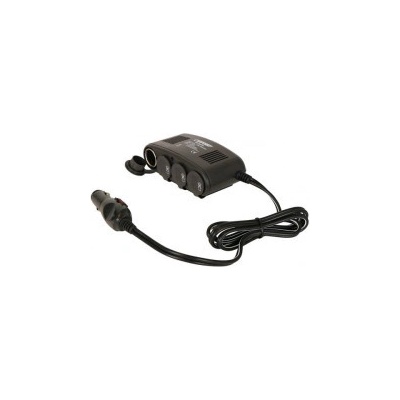 CARPOINT Rozčtyřka 12V - s kabelem Lux 10A černá