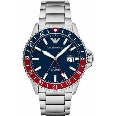 Giorgio Armani Мъжки часовник Emporio Armani GMT, Неръждаема стомана, Син (EA11590)