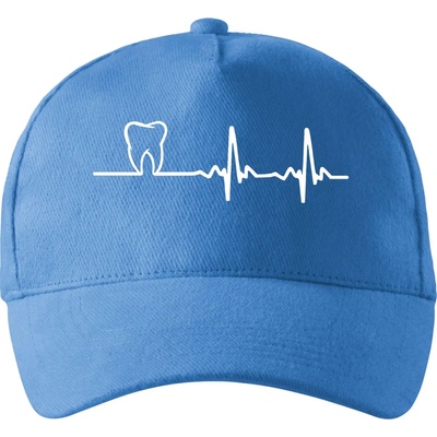 EKG zuby so zahnutým šiltom a látkovou sponou Svetlomodrá