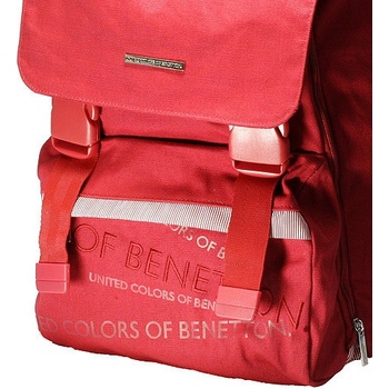 Benetton batoh na přezky červená