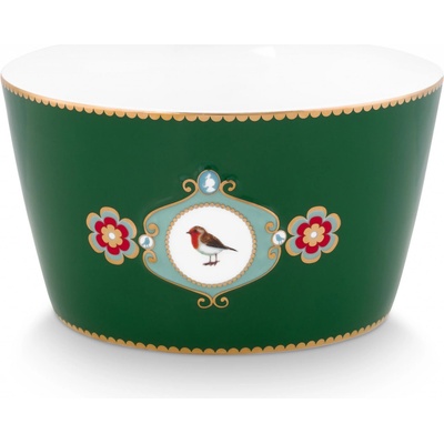 PIP Studio Miska Love Birds Medallion tmavě zelená 15 cm