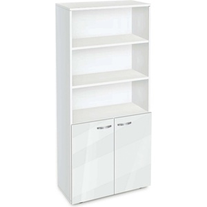 Bogdan Furniture G Етажерка BM-Ava-5 с две вратички, бял гланц с бяло