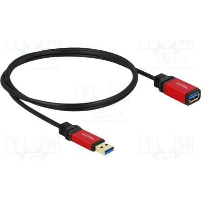 Delock 82752 USB A zásuvka USB A vidlice zlacený 1m černý