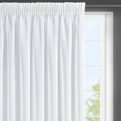 EUROFIRANY ZÁCLONA NA PÁSKE LANA 350X150 CM BIELA