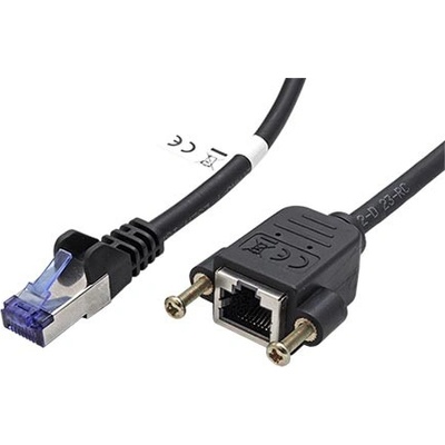 Goobay 21.92.0270 S/FTP patch, prodlužovací kat. 6a, RJ45 M-F, LSOH, 0,5m, černý