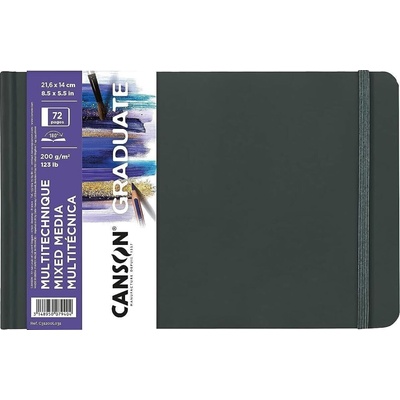 Canson Book Hardbound Short Side Graduate White Mixed Media Скицник 36 21, 6 x 14 cm 200 g Пейзаж (C31200L031)