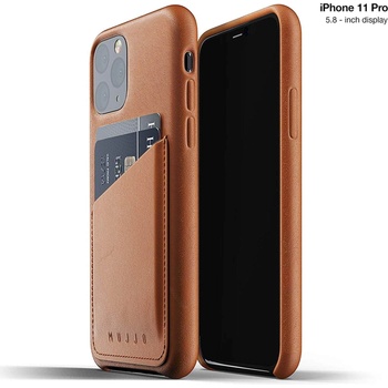 Mujjo Leather Wallet Case - кожен (естествена кожа) кейс с джоб за кредитна карта за iPhone 11 Pro (кафяв)