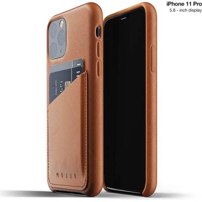 Mujjo Leather Wallet Case - кожен (естествена кожа) кейс с джоб за кредитна карта за iPhone 11 Pro (кафяв)