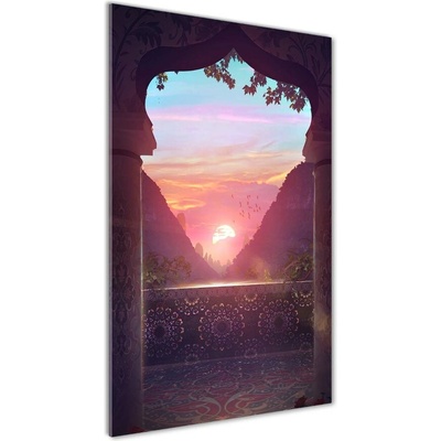Vertikálny foto obraz fotografie na skle Architektúra východ 50x100 cm