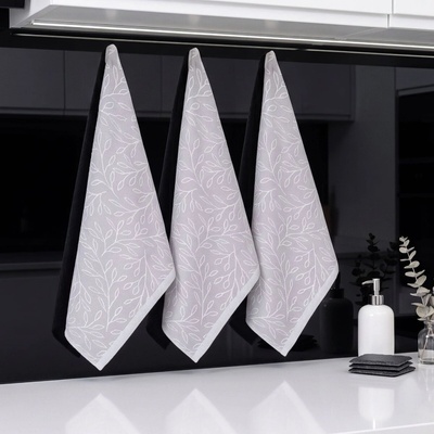 Forbyt HSAHARA GREY šedé lístky 50 x 70 cm 3 ks