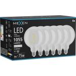 Mexen Vintis 6x LED филаментна крушка E27, G125, 8W, Неутрална - 4000K, 1055 lm, прозрачна (L158-E27-0840-00x06)