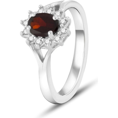 Beneto Exclusive prsteň s vínovým granátom GRAAGG4