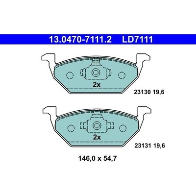 ATE Sada brzdových destiček, kotoučová brzda 13.0470-7111.2