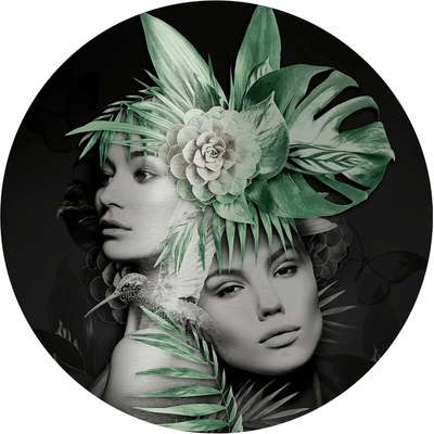 ProArt Kovový obraz Women & Plants, ø 100 cm, DG615L