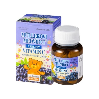 Dr. Müller Müllerovi medvídci Vitamin C s příchutí černého rybízu 45 tablet