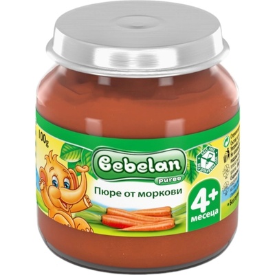 Bebelan Зеленчуково пюре Bebelan Puree - Моркови, 4 м+, 100 g (5893)