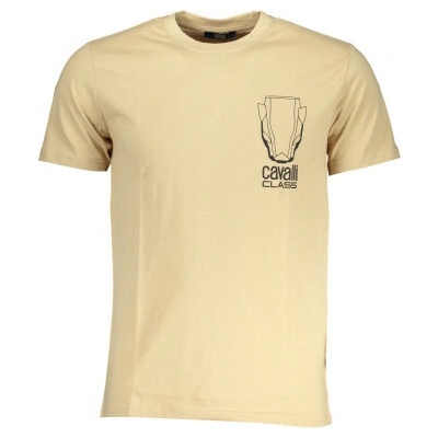 Cavalli Class Stylové pánské tričko s krátkým rukávem Beige