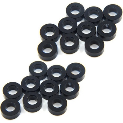 Yeah Racing Hliníkové podložky M3 2.5 mm 20 kusů černé