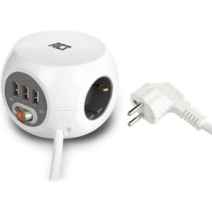 ACT 2 Plug + 3 USB 1,5 m Switch (AC2405)