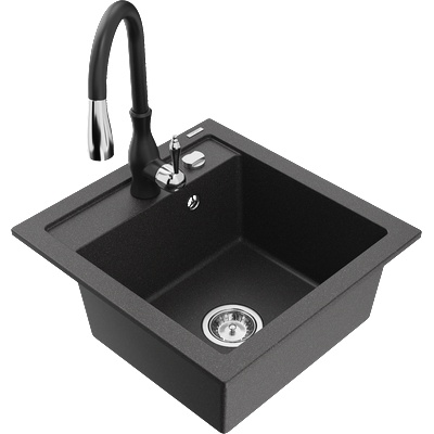 Mexen Vito гранитна кухненска мивка с една камера с кухненски смесител (6503-76-672601-70)