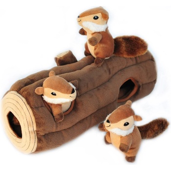 ZippyPaws Burrow Log with 3 Chipmunks 35,5 cm