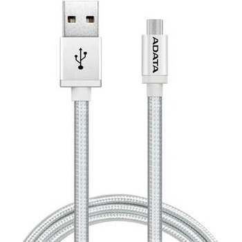 Adata AMUCAL-200CMK-CSV USB A 2.0, micro USB, 200cm, stříbrný