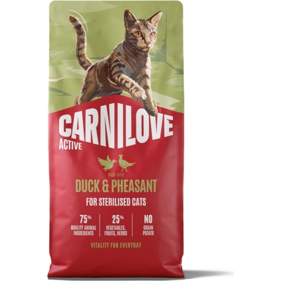 Carnilove Active Adult Sterilised s kačacím a bažantom 2 x 6 kg