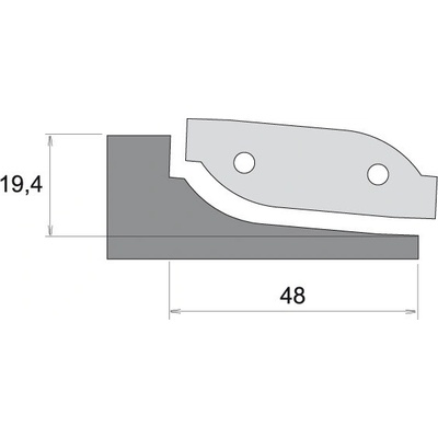 Profilový nůž pro výplňovou frézu F631 - typ C, horní braní