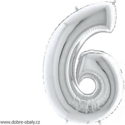 Grabo Fóliový balónek 102 cm číslice 6 barevné varianty Červená