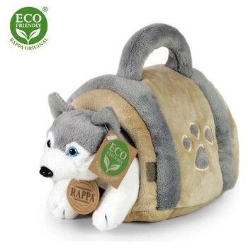 Eco-Friendly Rappa pes Husky s přepravkou 13 cm