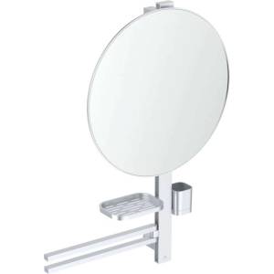Ideal Standard ALU+ - Огледало с държач за кърпи, рафт и чаша за четки и паста, сребристо BD587SI (BD587SI)