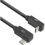 ACT Кабел USB-C - USB-C, 10Gbps, 60W, 1 m, конектори 90° left/right, up/down angled (AC7481) - caretech